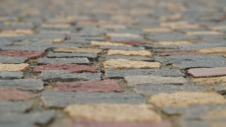 a stone road view from the bottom.の写真素材