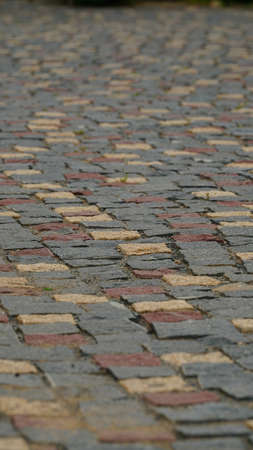 a stone road view from the bottom.の写真素材
