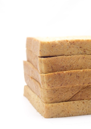 wholewheat breads, isolated on white backgroundの写真素材