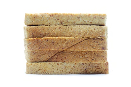 wholewheat breads, isolated on white backgroundの写真素材