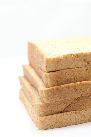wholewheat breads, isolated on white backgroundの写真素材