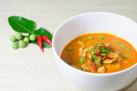 Dried red pork coconut curry  Panaeng    Delicious and famous Thailand foodの写真素材