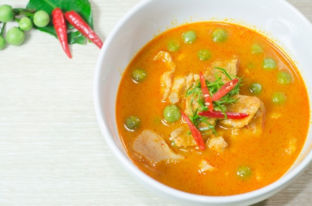 Dried red pork coconut curry  Panaeng    Delicious and famous Thailand foodの写真素材