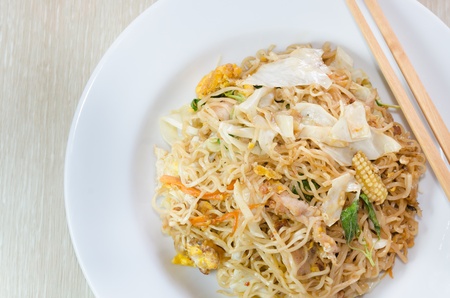 Stir fried instant noodleの写真素材