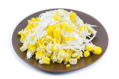 Sweet corn with coconut topping dessertの写真素材