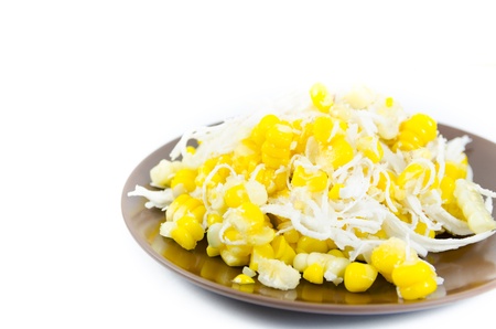 Sweet corn with coconut topping dessertの写真素材