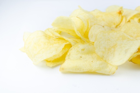 Potato chips isolated