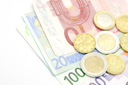 Money euro coins and banknotesの写真素材