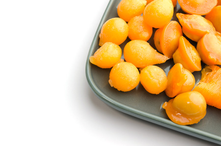 Thai dessert on plate, isolatedの写真素材