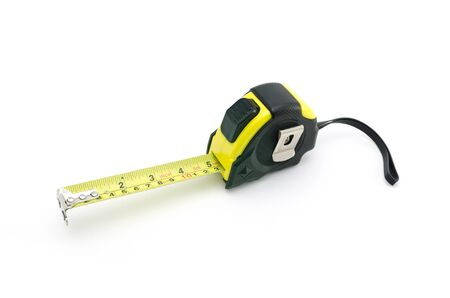 Tape measure isolated on white backgroundの写真素材