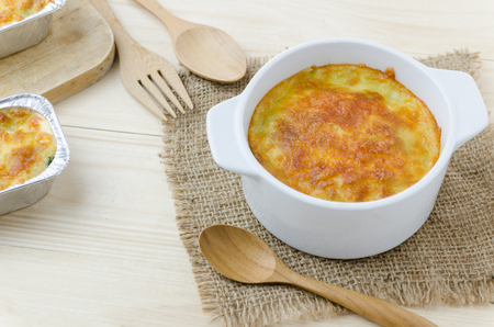 Baked spinach with cheeseの写真素材