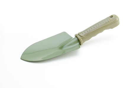 Garden spade, isolated on whiteの写真素材