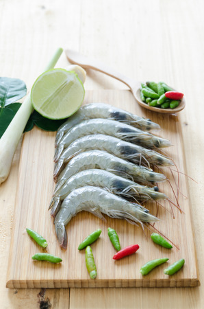 Tom yum, Thai spicy shrimp soup ingredientの写真素材