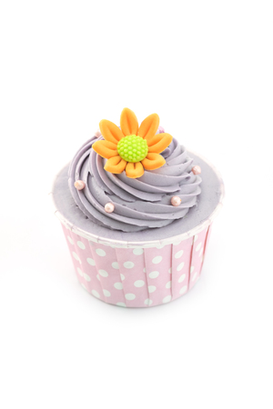 Colorful color cupcake isolatedの写真素材