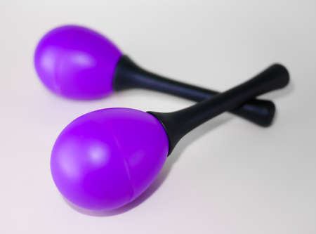 pair of baby maracas made of plasticの写真素材