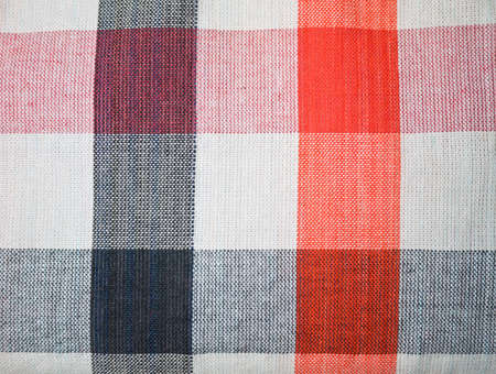 Fabric texture and cross pattern in red and black colorの写真素材