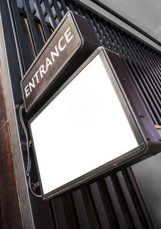 Entrance sign with blank advertisement board for your creativity