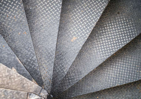 Metal sheet staircase shot from top view