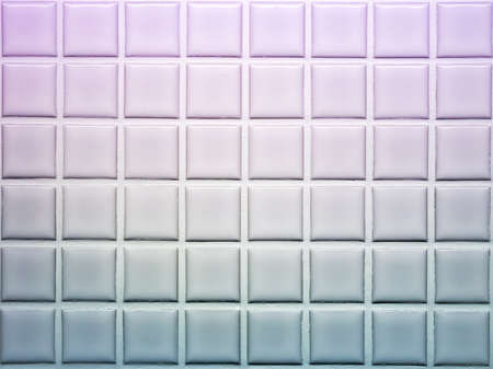 Mosaic tiles wall decoration in violet and blue shadeの写真素材