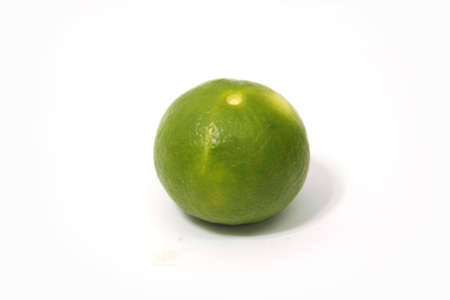 green Lemon on white backgroundの写真素材