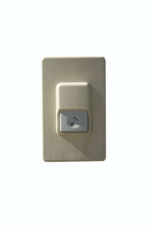 door bell on white gatepost front of house