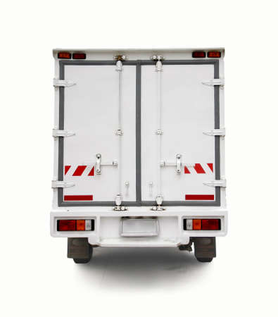 white steel door of car truck container