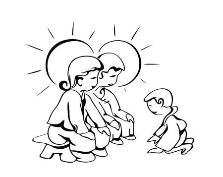 thankful,Filial piety honor he parentsのイラスト素材