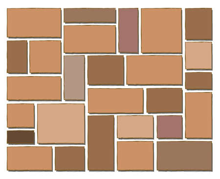 beautiful square of stone block has brown color for tile floor, wall block or backgroundのイラスト素材