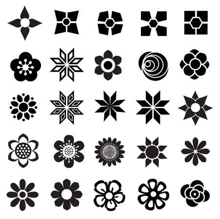 flower vector set, flowers iconのイラスト素材