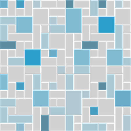 colorfull blue and gray pattern tile floorのイラスト素材