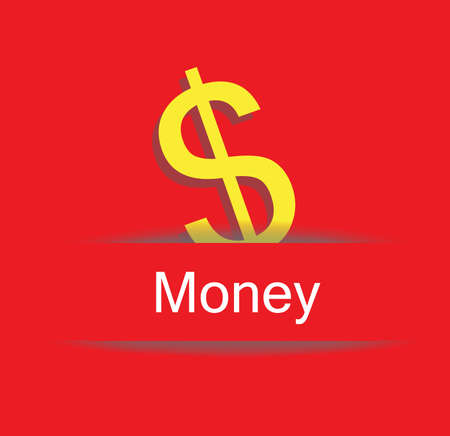 have money concept, dollar on red paper pocketのイラスト素材