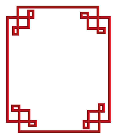 red 3d pattern of china frame, vector illustration for decorationのイラスト素材