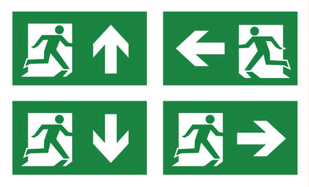 fire exit icon setのイラスト素材