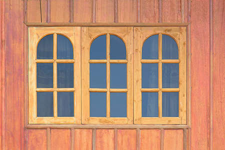 wooden windowの写真素材