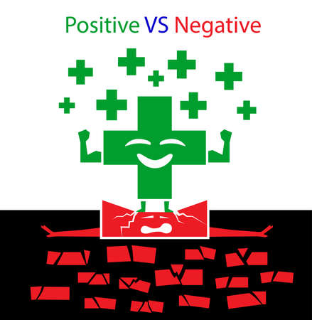 Positive VS negative conceptのイラスト素材