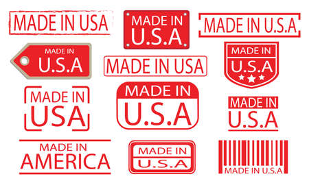made in america label banner vector set 01のイラスト素材