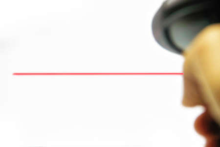 scanner scan barcode on with background for business sale and customer buyの写真素材