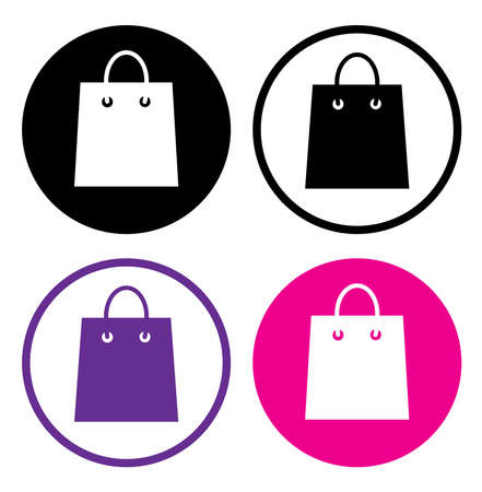 empty shopping bag icon setのイラスト素材