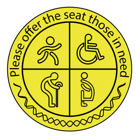 please offer those in need symbol of geezer, pregnant, cripple and childのイラスト素材