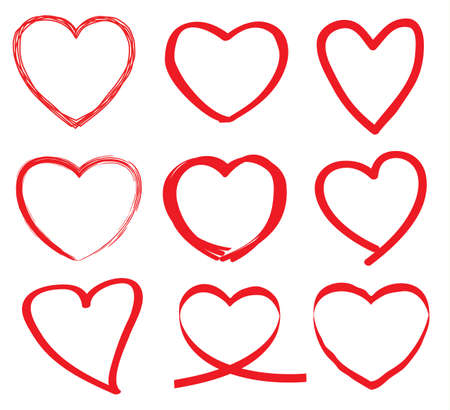 Hand draw heart illustration, vectorのイラスト素材