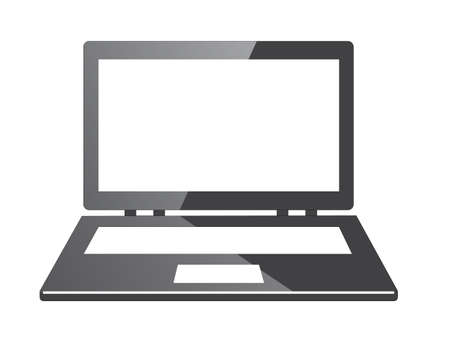 front of blank laptop on white background, vector illustrationのイラスト素材