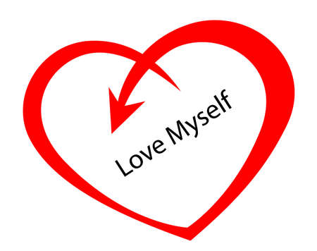love my self sign concept, vector symbolのイラスト素材