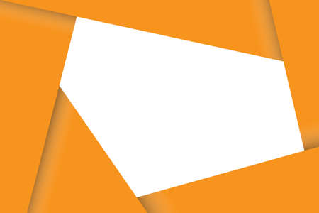 orange overlap paper card with blank frame for textのイラスト素材