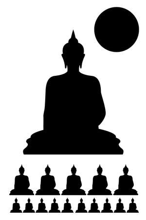 Makha Bucha Day icon, Buddhist event vectorのイラスト素材