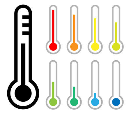 Thermometer sign icon set, vector, illustration weather symbolのイラスト素材