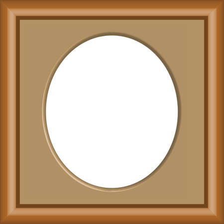 modern style of wooden oval frames, illustration decorationの写真素材