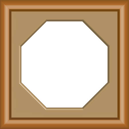 modern style of wooden octagon frames, illustration decorationの写真素材