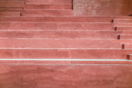 background of red paint cement staircase, vintage styleの写真素材