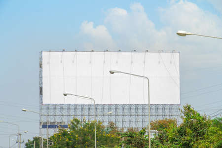 white advertise billboards beside motorwayの写真素材
