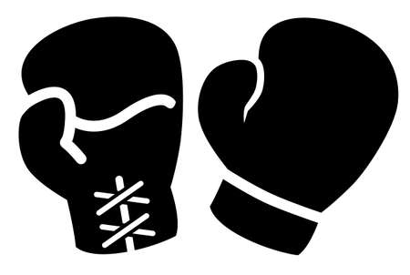 Boxing gloves icon, vector isolated illustration on white backgroundのイラスト素材